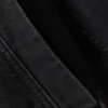 Chaqueta con cremallera de lona de algodón lavado – Negro lavado