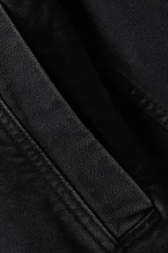 Chaqueta con cremallera de lona de algodón lavado – Negro lavado