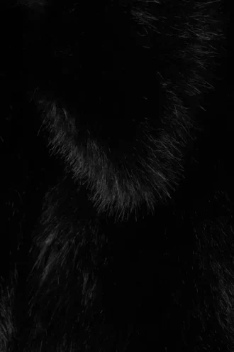 Chaqueta con cremallera de piel sintética – Negro