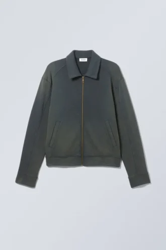 Chaqueta con cremallera lavada – Azul oscuro lavado Chaqueta con cremallera lavada – Azul oscuro lavado