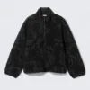 Chaqueta con cremallera y estampado jacquard – Negro – Tribal