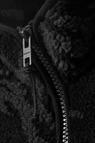 Chaqueta con cremallera y estampado jacquard – Negro – Tribal
