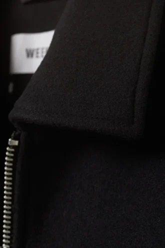 Chaqueta corta de mezcla de lana – Negro