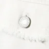 Chaqueta corta de sarga de corte recto – Blanca Chaqueta corta de sarga de corte recto – Blanca
