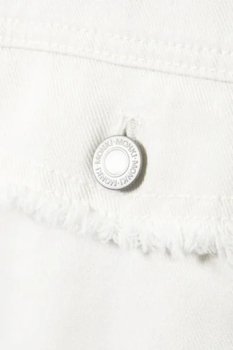 Chaqueta corta de sarga de corte recto – Blanca