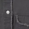 Chaqueta corta de sarga de corte recto – Gris oscuro Chaqueta corta de sarga de corte recto – Gris oscuro
