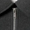 Chaqueta corta y entallada con cremallera – Gris oscuro jaspeado Chaqueta corta y entallada con cremallera – Gris oscuro jaspeado