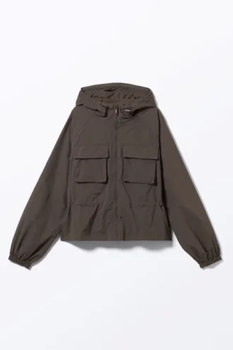 Chaqueta cortavientos de nailon – Gris oscuro