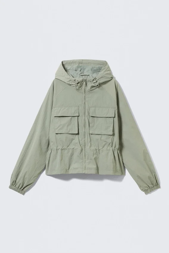 Chaqueta cortavientos de nailon – Verde caqui apagado Chaqueta cortavientos de nailon – Verde caqui apagado