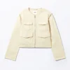 Chaqueta de algodón con mangas desmontables – Beige claro apagado Chaqueta de algodón con mangas desmontables – Beige claro apagado