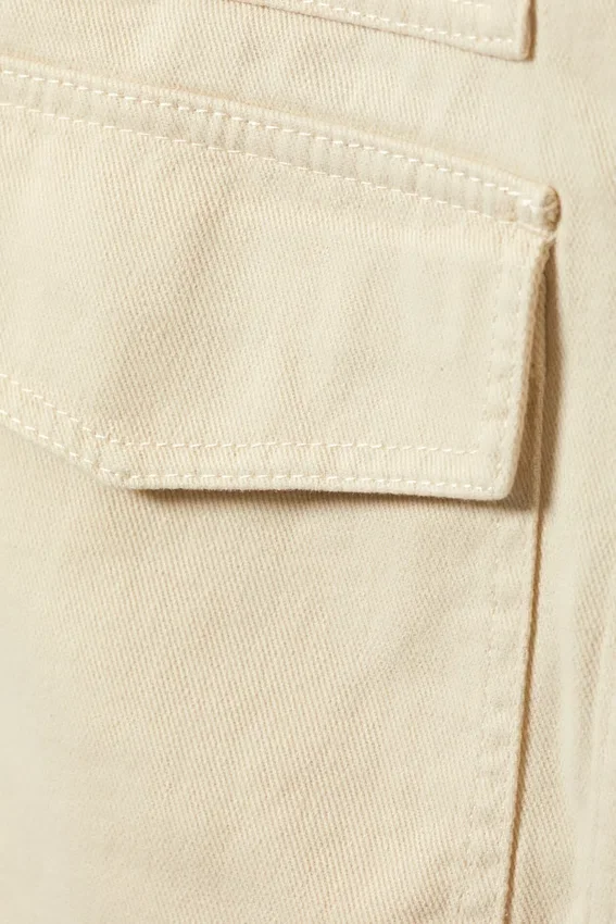 Chaqueta de algodón con mangas desmontables – Beige claro apagado Chaqueta de algodón con mangas desmontables – Beige claro apagado
