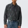 Chaqueta de camionero de algodón holgada Gia F – Camuflaje azul marino Chaqueta de camionero de algodón holgada Gia F – Camuflaje azul marino