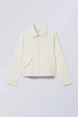 Chaqueta de corte regular en mezcla de lino – blanco roto Chaqueta de corte regular en mezcla de lino – blanco roto