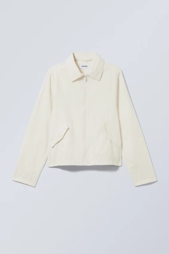Chaqueta de corte regular en mezcla de lino – blanco roto Chaqueta de corte regular en mezcla de lino – blanco roto