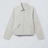 Chaqueta de corte regular en mezcla de lino – Gris topo claro Chaqueta de corte regular en mezcla de lino – Gris topo claro