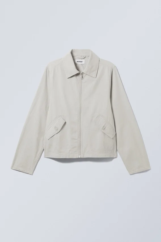 Chaqueta de corte regular en mezcla de lino – Gris topo claro Chaqueta de corte regular en mezcla de lino – Gris topo claro