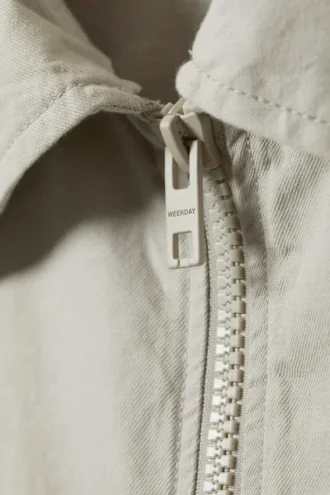 Chaqueta de corte regular en mezcla de lino – Gris topo claro