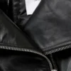 Chaqueta de cuero con cuello alto – Negro Chaqueta de cuero con cuello alto – Negro