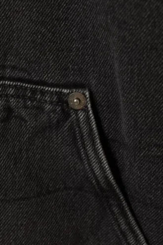 Chaqueta de denim con capucha y forro polar – Black Tie