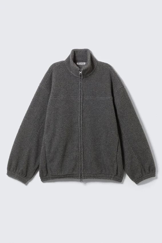 Chaqueta de forro polar con cremallera – Gris oscuro jaspeado Chaqueta de forro polar con cremallera – Gris oscuro jaspeado