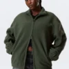 Chaqueta de forro polar con cremallera – Verde oscuro Chaqueta de forro polar con cremallera – Verde oscuro