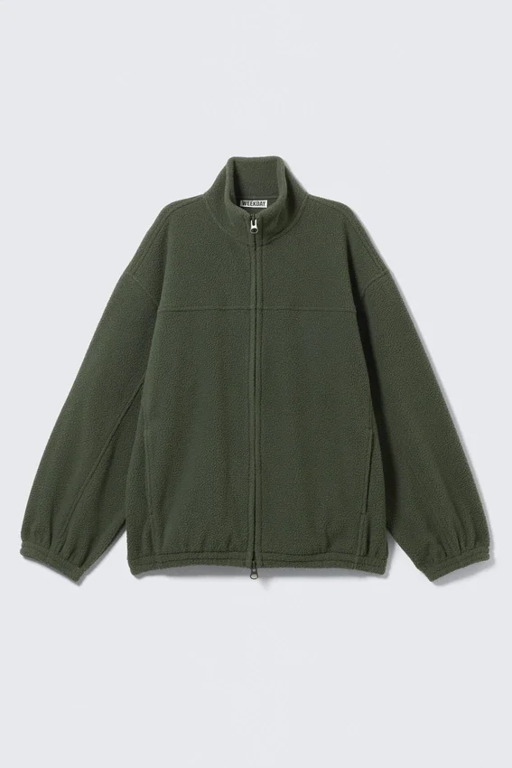 Chaqueta de forro polar con cremallera – Verde oscuro Chaqueta de forro polar con cremallera – Verde oscuro