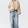 Chaqueta de forro polar de corte holgado – Beige claro apagado Chaqueta de forro polar de corte holgado – Beige claro apagado