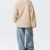 Chaqueta de forro polar de corte holgado – Beige claro apagado Chaqueta de forro polar de corte holgado – Beige claro apagado