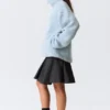 Chaqueta de forro polar de pelo largo – Azul claro – Forro marrón Chaqueta de forro polar de pelo largo – Azul claro – Forro marrón