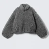 Chaqueta de forro polar mullido – Gris polvoriento Chaqueta de forro polar mullido – Gris polvoriento