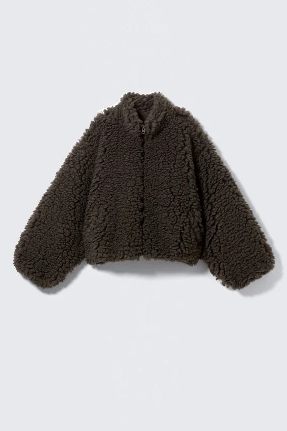 Chaqueta de forro polar mullido – Marrón Chaqueta de forro polar mullido – Marrón