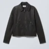 Chaqueta de imitación de cuero encogida – Negra Chaqueta de imitación de cuero encogida – Negra