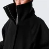 Chaqueta de lana de corte holgado con mangas raglán – Negro Chaqueta de lana de corte holgado con mangas raglán – Negro