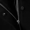 Chaqueta de lana de corte holgado con mangas raglán – Negro Chaqueta de lana de corte holgado con mangas raglán – Negro