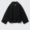 Chaqueta de lona con forro de piel – Negro Chaqueta de lona con forro de piel – Negro