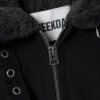 Chaqueta de lona con forro de piel – Negro Chaqueta de lona con forro de piel – Negro