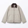 Chaqueta de lona de algodón acolchada – Beige rosáceo Chaqueta de lona de algodón acolchada – Beige rosáceo
