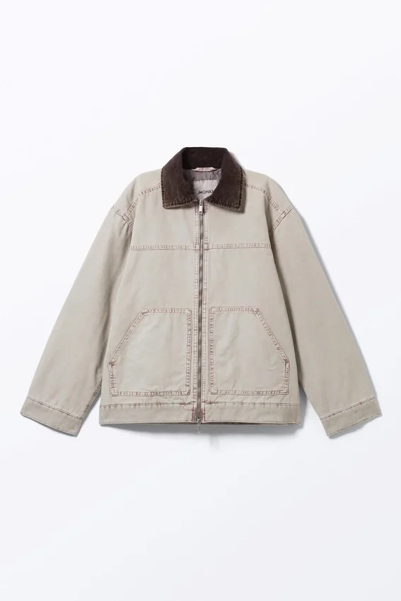 Chaqueta de lona de algodón acolchada – Beige rosáceo Chaqueta de lona de algodón acolchada – Beige rosáceo