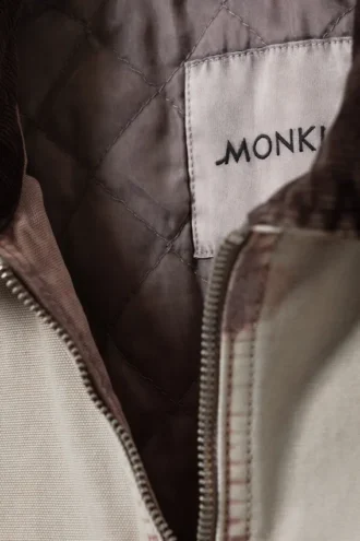 Chaqueta de lona de algodón acolchada – Beige rosáceo