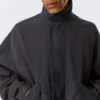 Chaqueta de lona de algodón de corte holgado – Negro lavado Chaqueta de lona de algodón de corte holgado – Negro lavado
