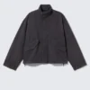Chaqueta de lona de algodón de corte holgado – Negro lavado Chaqueta de lona de algodón de corte holgado – Negro lavado