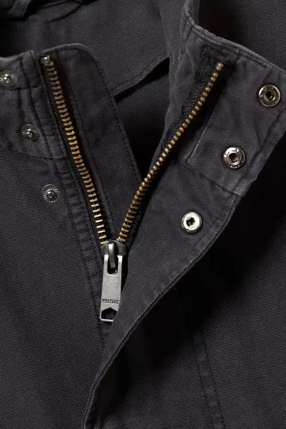 Chaqueta de lona de algodón de corte holgado – Negro lavado Chaqueta de lona de algodón de corte holgado – Negro lavado