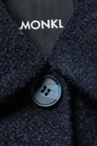 Chaqueta de mezcla de lana de un solo botonadura – Azul marino