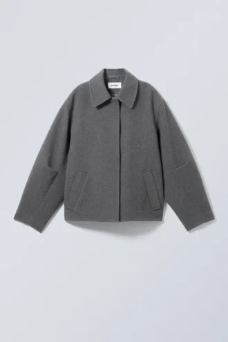 Chaqueta de mezcla de lana Tana – Gris oscuro