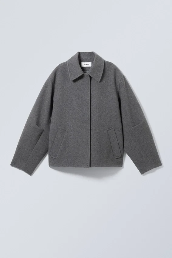 Chaqueta de mezcla de lana Tana – Gris oscuro Chaqueta de mezcla de lana Tana – Gris oscuro