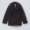 Chaqueta de pelo sintético entallada Lilith – Negro Chaqueta de pelo sintético entallada Lilith – Negro