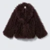 Chaqueta de piel sintética – Burdeos