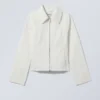 Chaqueta de sarga desgastada – Blanco
