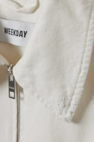 Chaqueta de sarga desgastada – Blanco