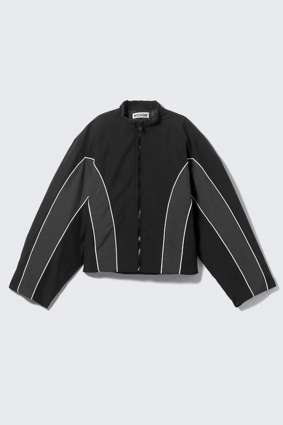 Chaqueta deportiva acolchada con bloques de color – Negro – Bloques de color Chaqueta deportiva acolchada con bloques de color – Negro – Bloques de color